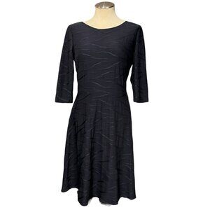 Joseph Ribkoff Dress Womens Black‎ Textured Stretchy Bodycon A Line Midi size 6